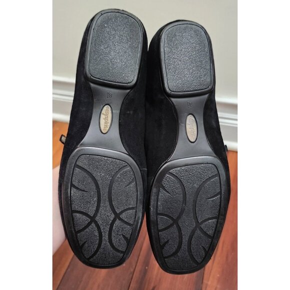 Eschantel Black Suede Mary Jane Flats Size 8.5M Leather Cap Toe Comfort Shoes - Picture 12 of 14